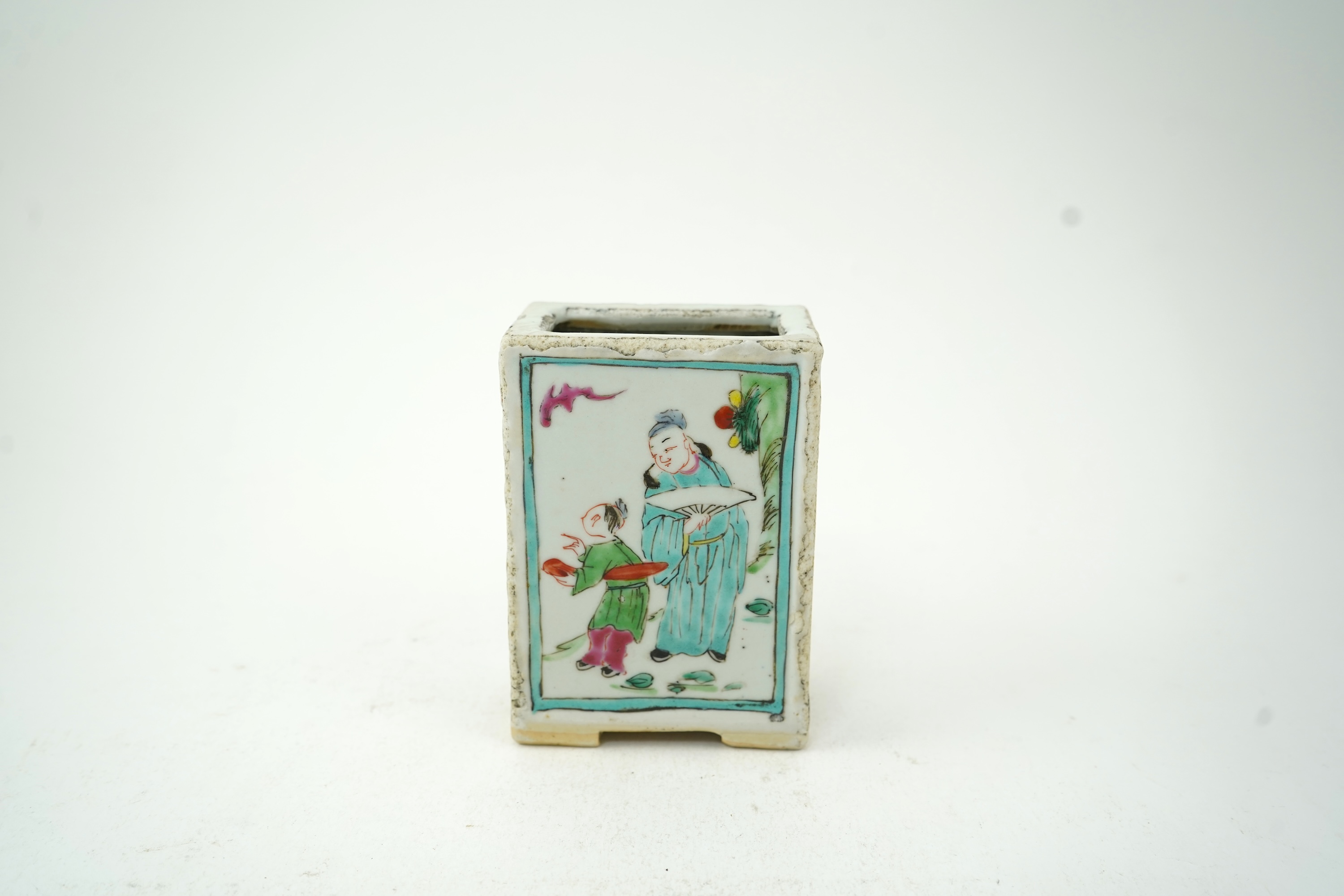 A Chinese famille rose rectangular brushpot, Yongzheng period (1723-35)